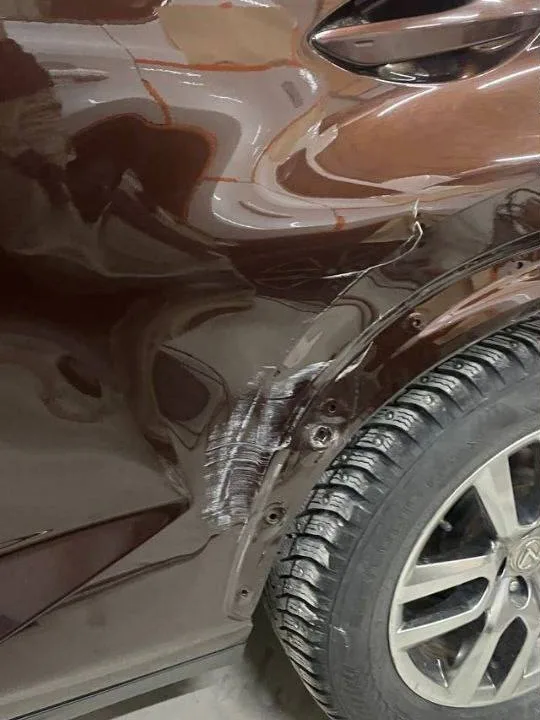 Mazda CX-5 до ремонта: повреждённое заднее крыло